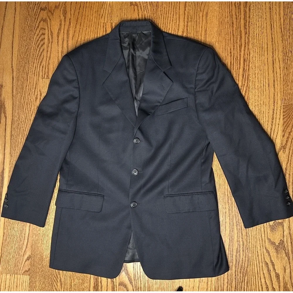 Claudio Morelli Mens Blazer Career Suit Single Breasted Pure Wool Size 40 Navy